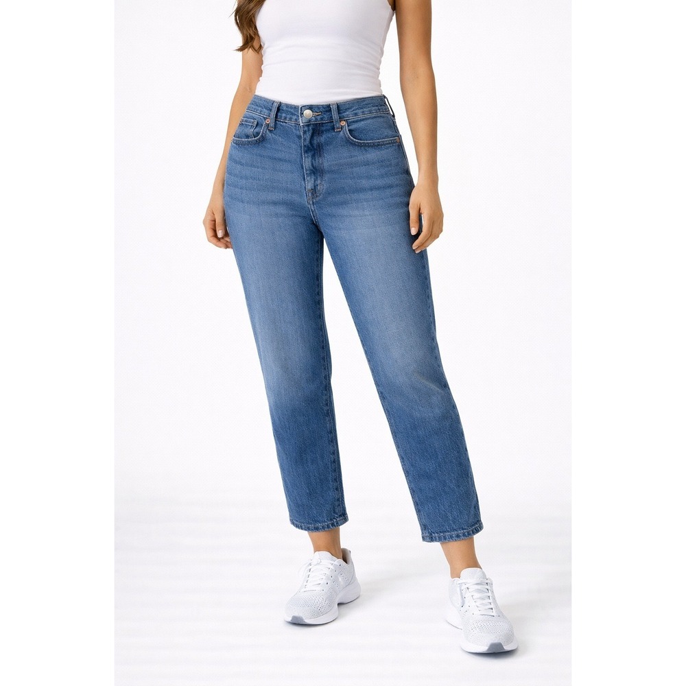 Loft The Straight High Rise Jeans Medium Wash Blue Denim Size 6 28 - Picture 1 of 9